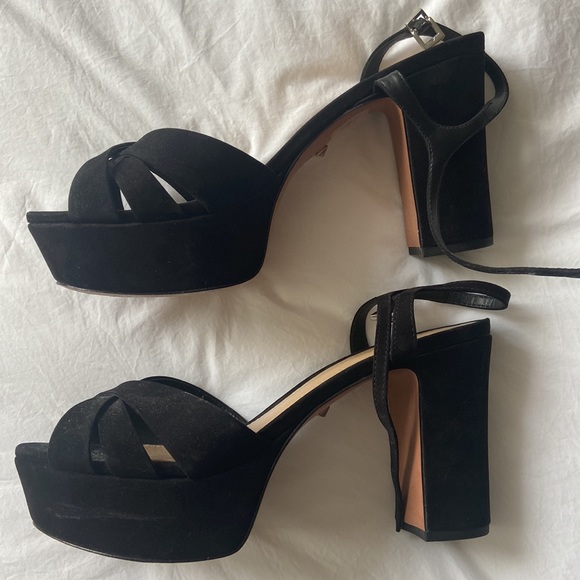 Schutz Keefa Suede Platform Sandals Size 10 - Picture 3 of 6